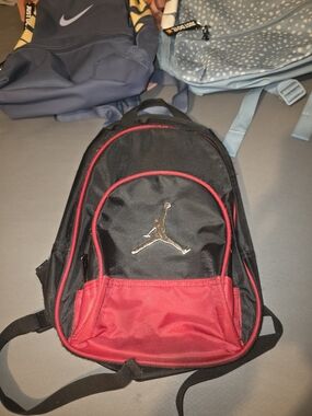 Jordan Black and Red Mini Backpack with Jumpman Logo